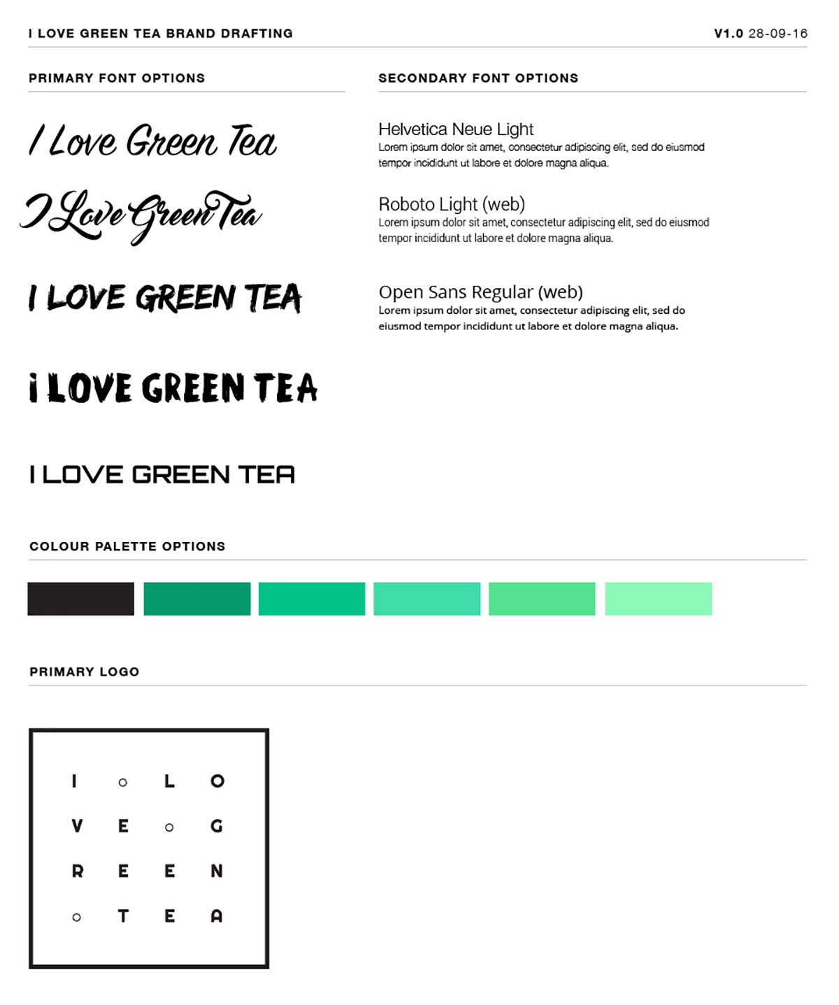 I love green tea branding